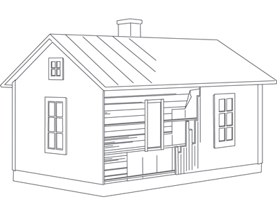 Log house, additional insulation1